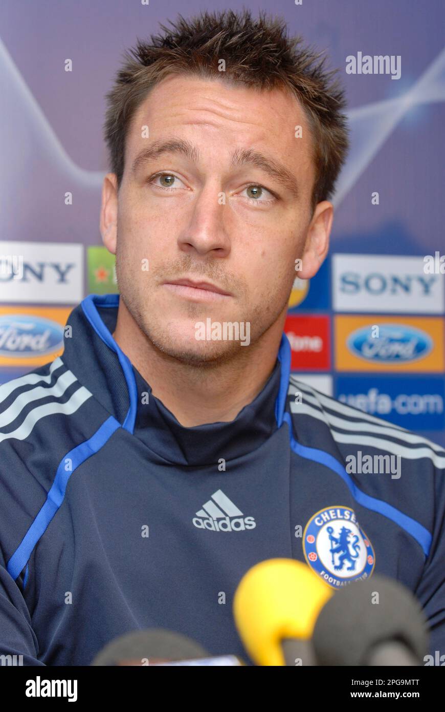 John Terry. Champions League Media Conference, Stamford Bridge, Londres, Royaume-Uni Banque D'Images