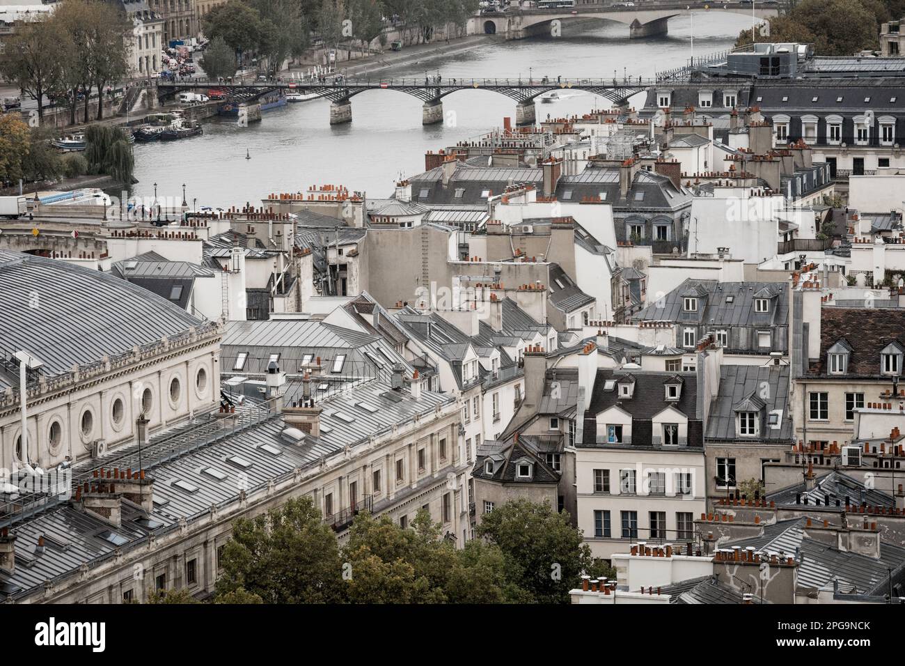 Vue aérienne sur les toits de Paris Banque D'Images