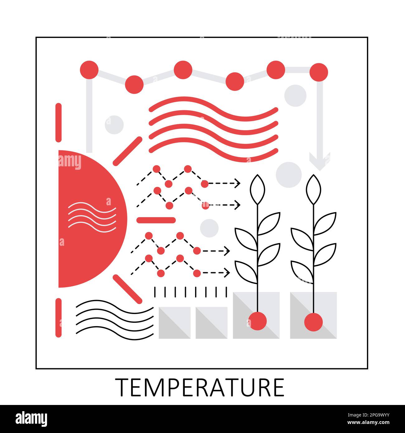 Répartition naturelle de la température. Illustration du vecteur de protection contre le changement climatique et l'écologie Illustration de Vecteur
