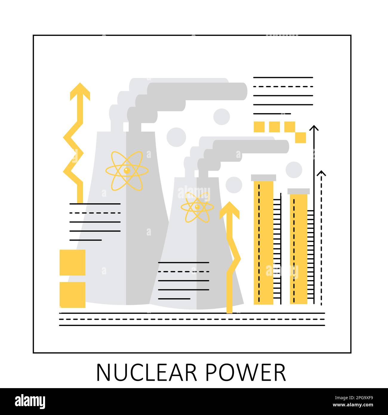 Centrale nucléaire. Production d'énergie nucléaire, illustration vectorielle de la centrale nucléaire Illustration de Vecteur