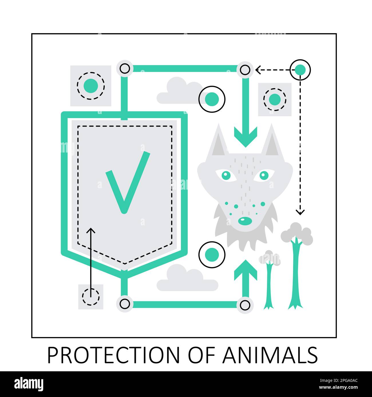 Protection mondiale des animaux. Enregistrer l'illustration du vecteur de protection de la faune sauvage Illustration de Vecteur