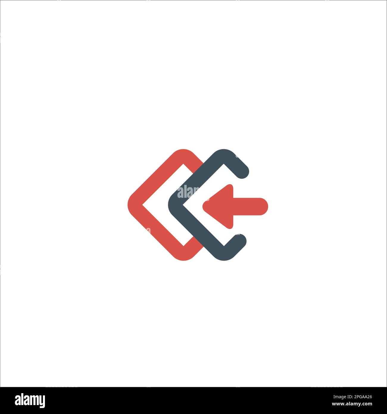 Accéder à l'icône, insérer l'icône de calque. symbole carré et flèche. Icône de connexion. Illustration vectorielle de stock isolée sur fond blanc. Illustration de Vecteur