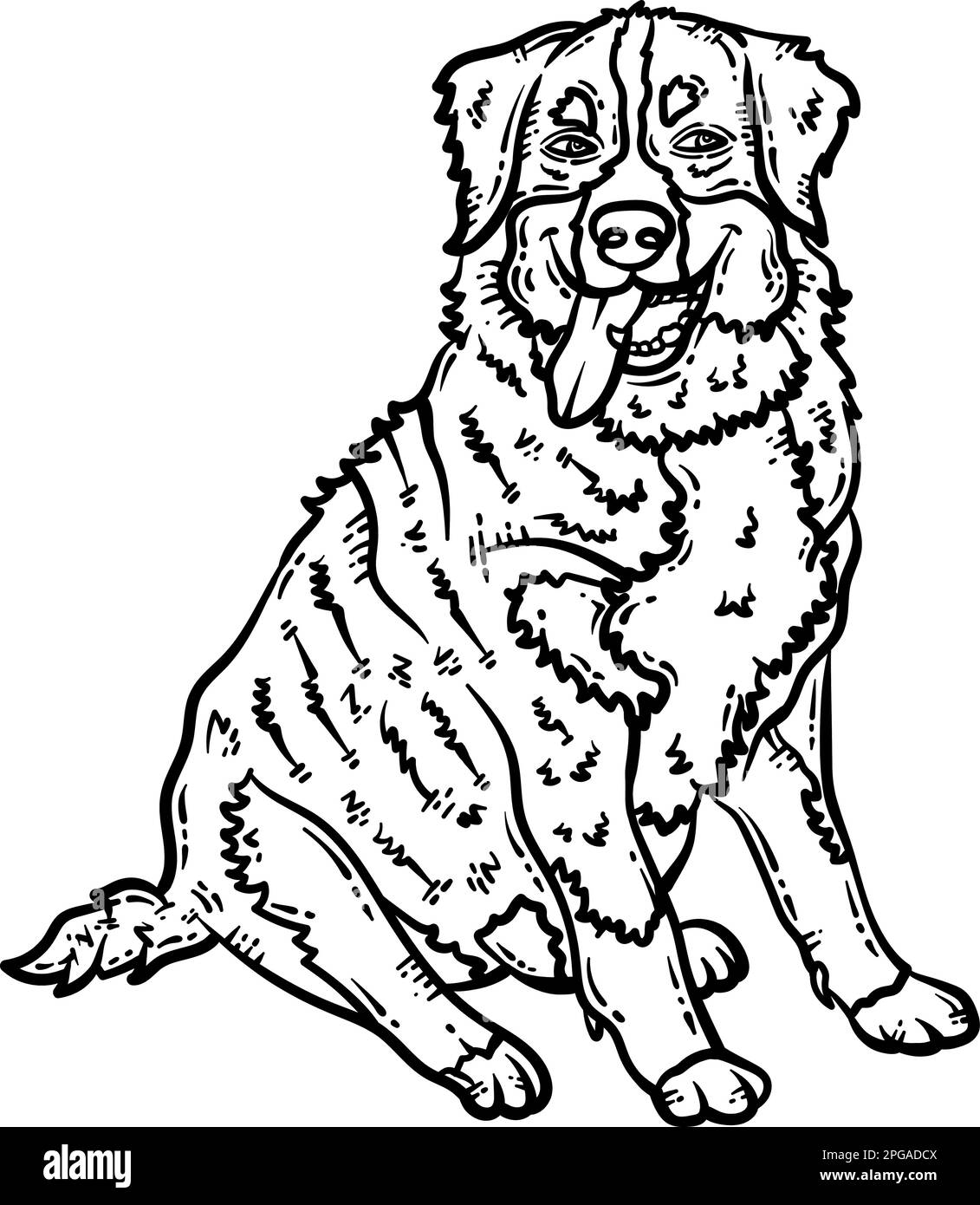 Page de coloriage animal chien pour adulte Illustration de Vecteur