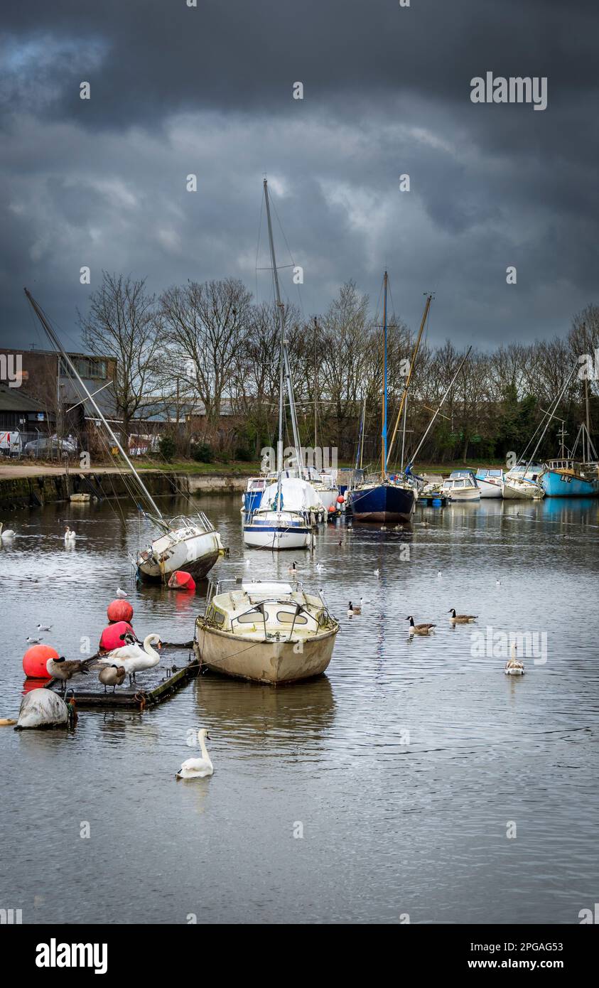 Vue depuis l'île de Spike à Widnes Banque D'Images