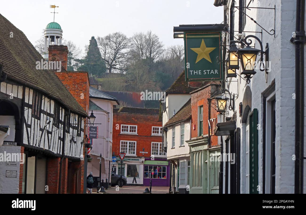 The Star Inn (CAMRA Award), pub et bâtiments, dans Church Street, Godalming, Waverley, Surrey, ANGLETERRE, ROYAUME-UNI, GU7 1EL Banque D'Images