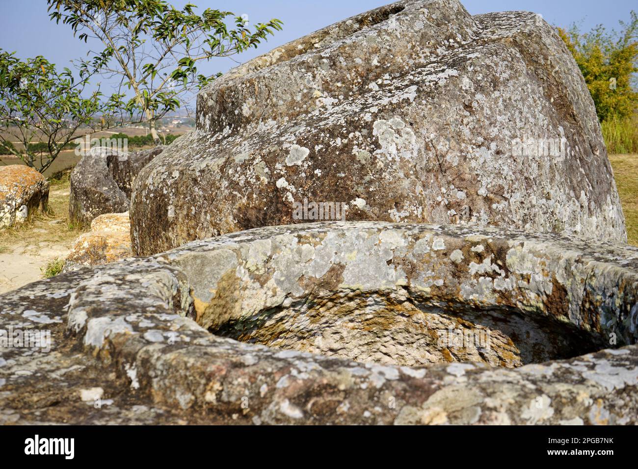 Plaine de Clay Jars, site 1, Thong Hai Hin, Laos Banque D'Images