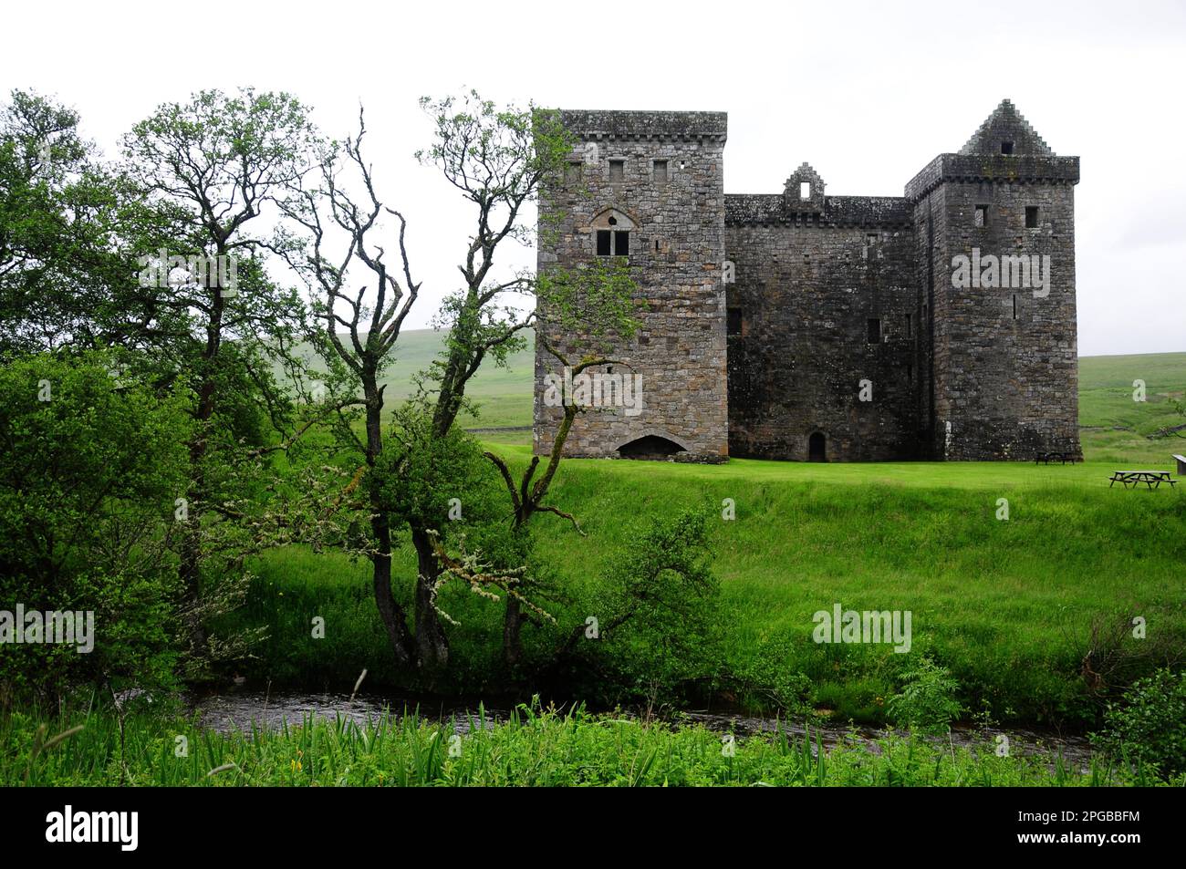 Château de Hermitage, frontières écossaises, Écosse, Royaume-Uni Banque D'Images