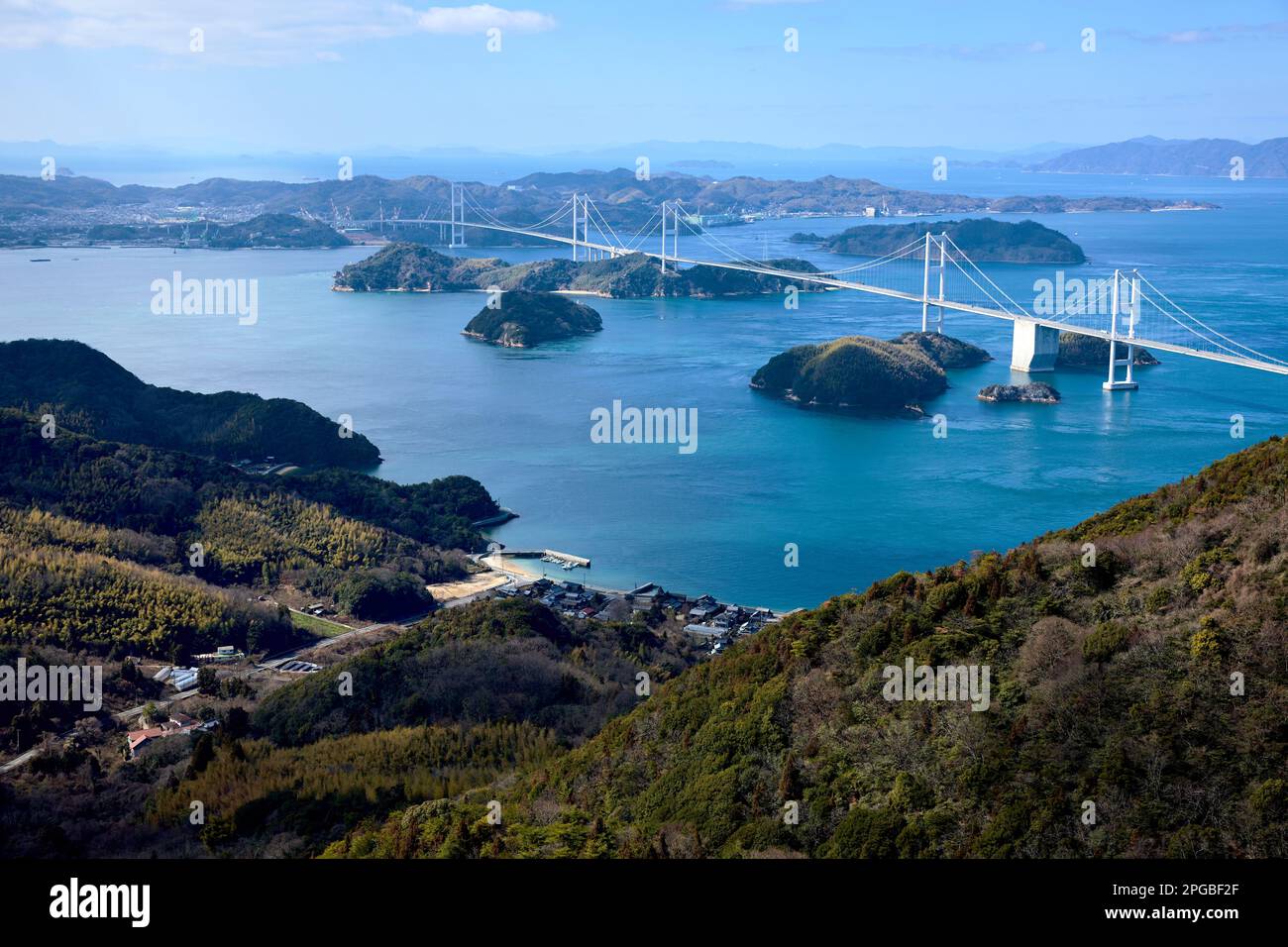 Ponts Kurushima Kaikyo, Préfecture Ehime, Japon Banque D'Images