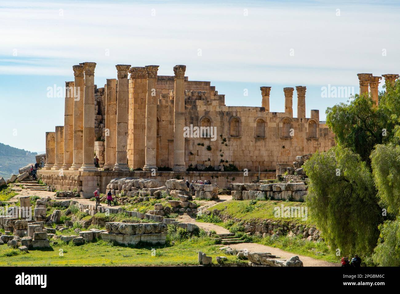 Sanctuaire de Zeus, ville romaine de Gerasa, Jerash, Jordanie Banque D'Images