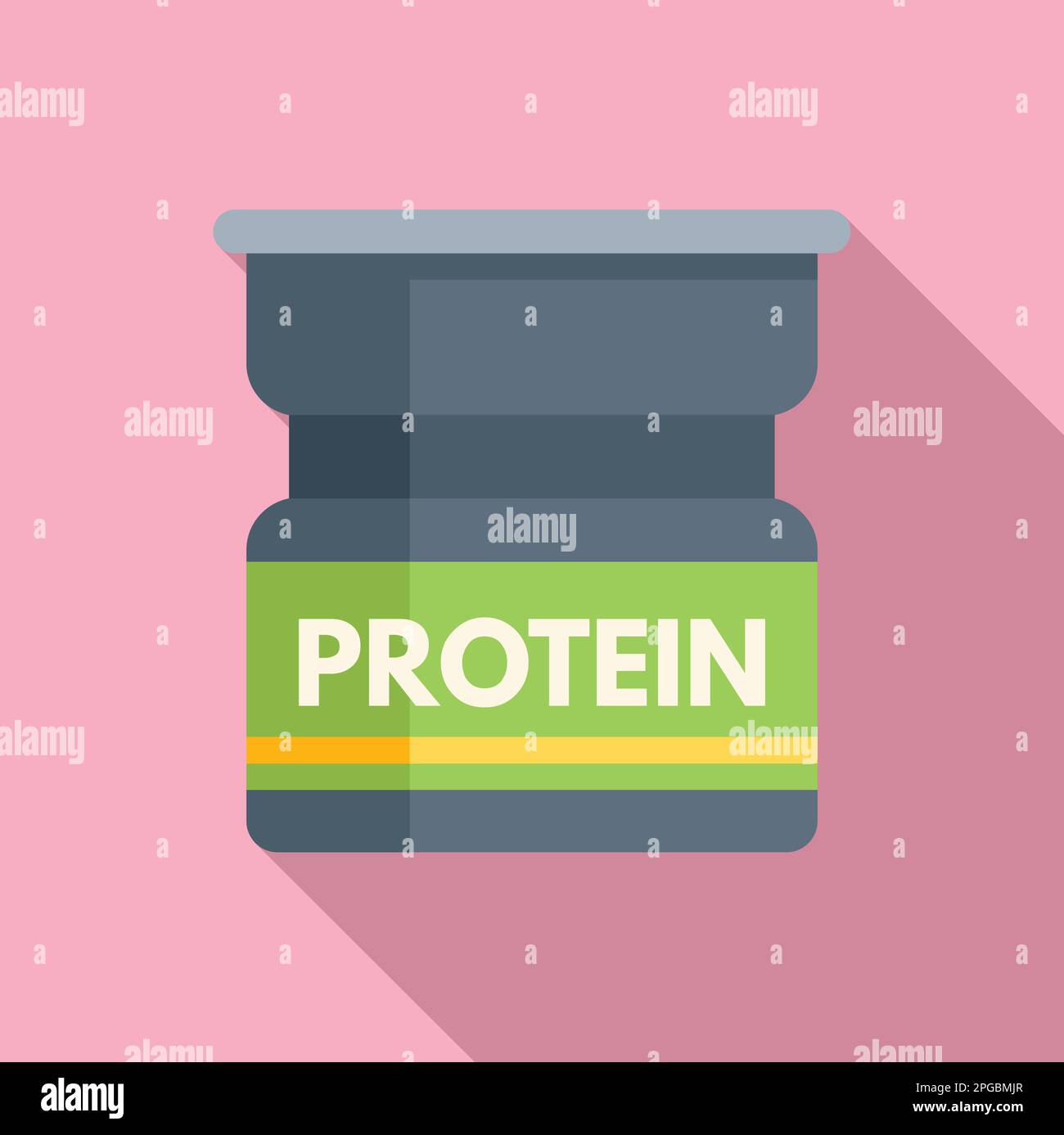 Vecteur plat d'icône en verre de protéine. Nutriments alimentaires. Vitamine saine Illustration de Vecteur