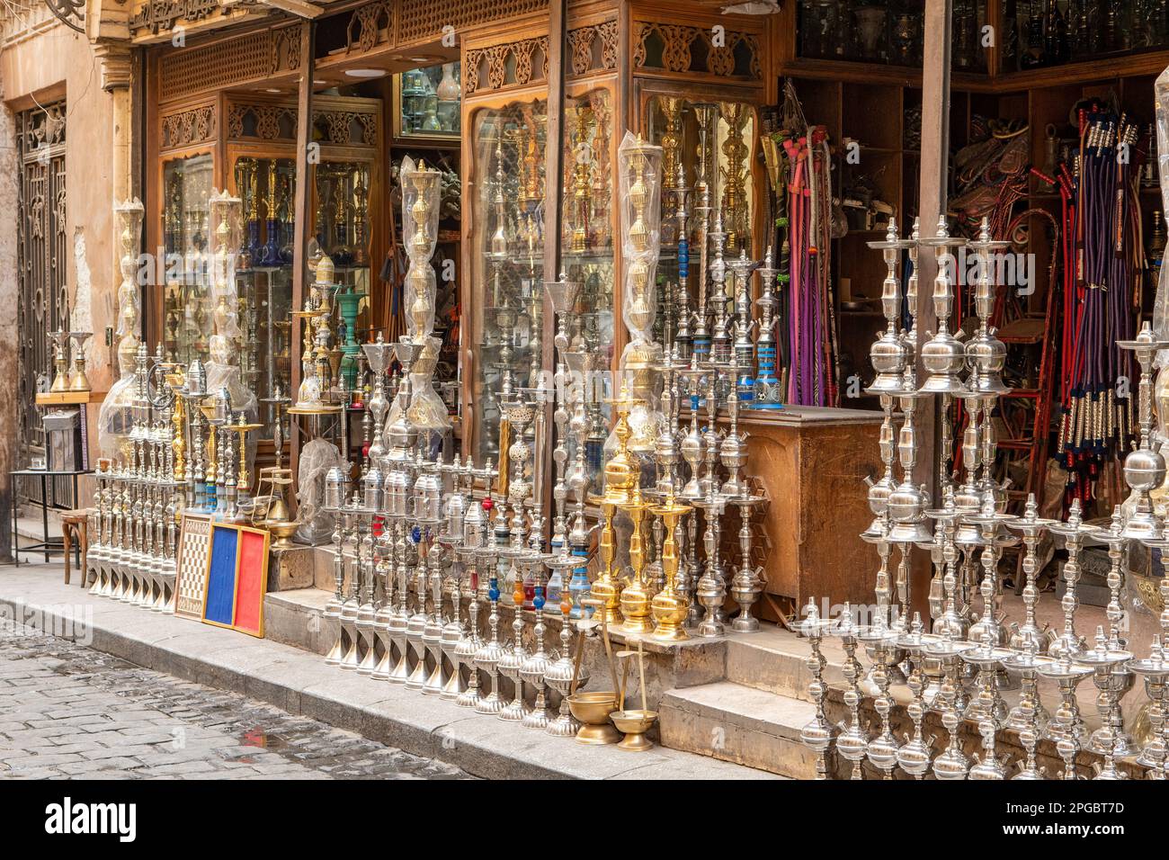 Hookas Shop à Khan El Khalili Bazar, le Caire Banque D'Images