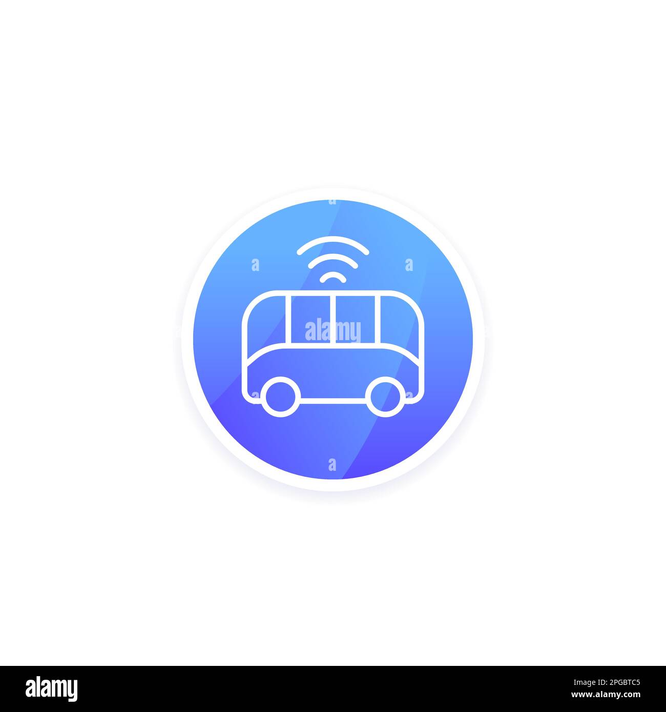 bus-navette autonome icon, transport urbain moderne Illustration de Vecteur