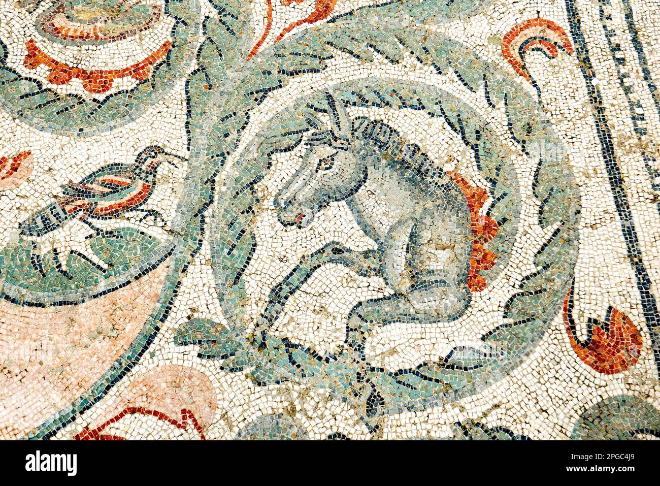 Mosaïques romaines à Villa Romana del Casale, Piazza Armerina, Sicile, Italie, site classé au patrimoine mondial de l'UNESCO Banque D'Images