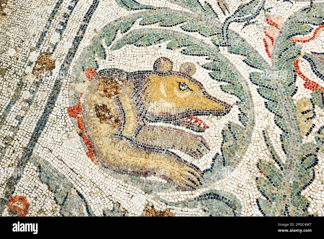 Mosaïques romaines à Villa Romana del Casale, Piazza Armerina, Sicile, Italie, site classé au patrimoine mondial de l'UNESCO Banque D'Images