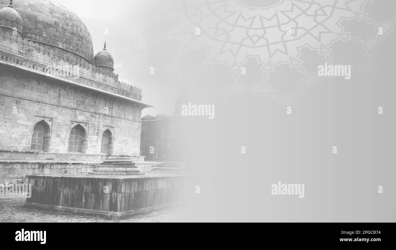 Ramadan Kareem minimalisme simple fond gris pâle. Salutation pour Ramadan Moubarak, Eid Moubarak. Bonne idée de Ramadan, bonne idée de carte de vœux Eid. Saint Mo Banque D'Images