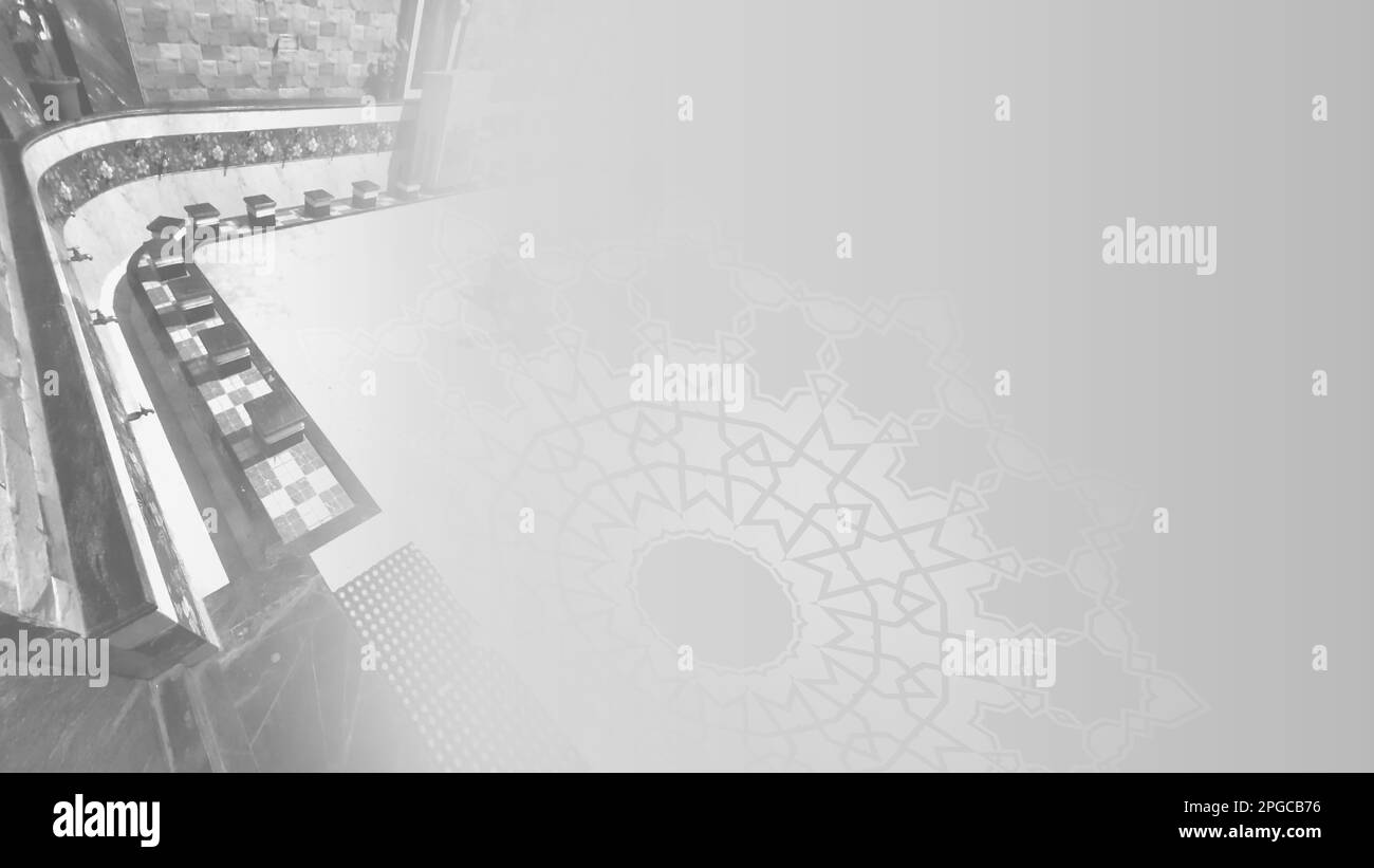 Ramadan Kareem minimalisme simple fond gris pâle. Salutation pour Ramadan Moubarak, Eid Moubarak. Bonne idée de Ramadan, bonne idée de carte de vœux Eid. Saint Mo Banque D'Images