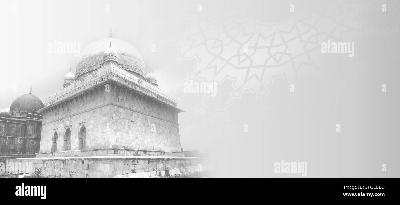 Ramadan Kareem minimalisme simple fond gris pâle. Salutation pour Ramadan Moubarak, Eid Moubarak. Bonne idée de Ramadan, bonne idée de carte de vœux Eid. Saint Mo Banque D'Images