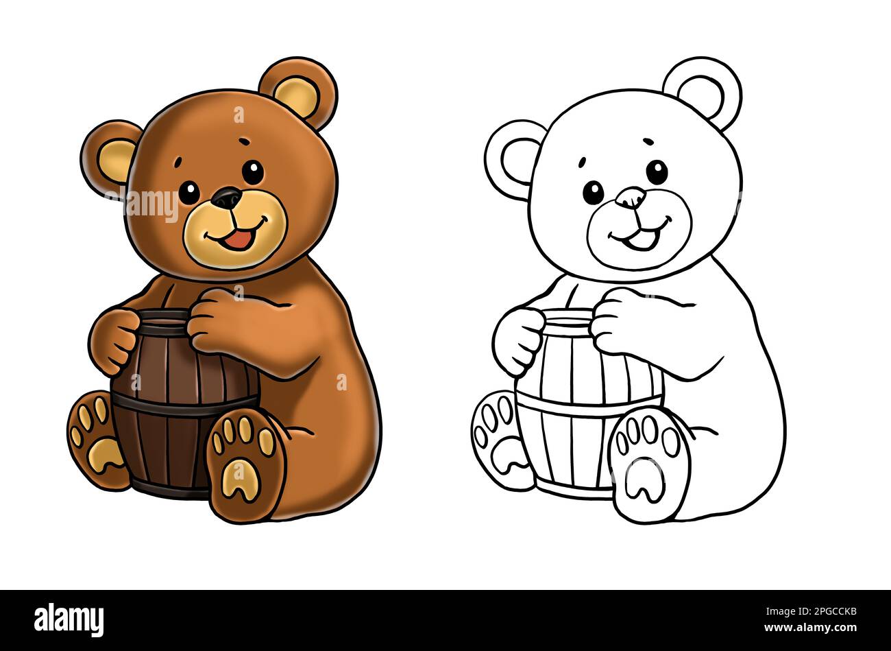 Coloriage pour les enfants ours en peluche Banque de photographies et  d'images à haute résolution - Alamy