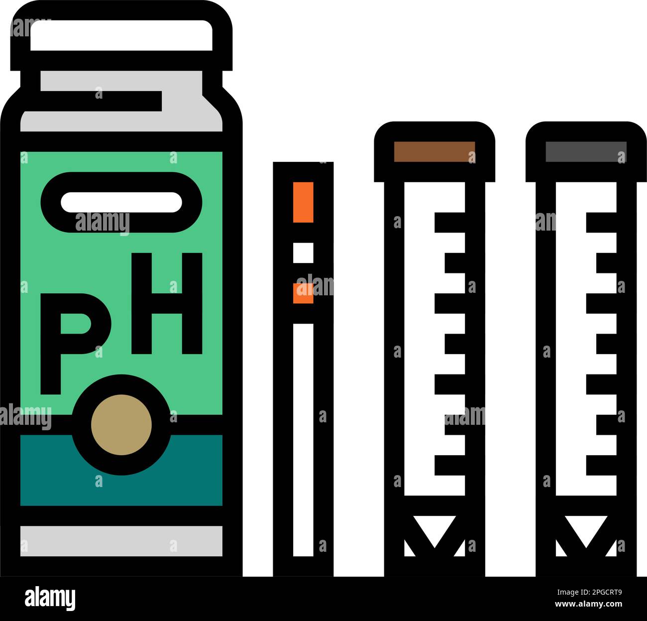 kit d'essai de sol outil de jardin couleur icône illustration vectorielle Illustration de Vecteur