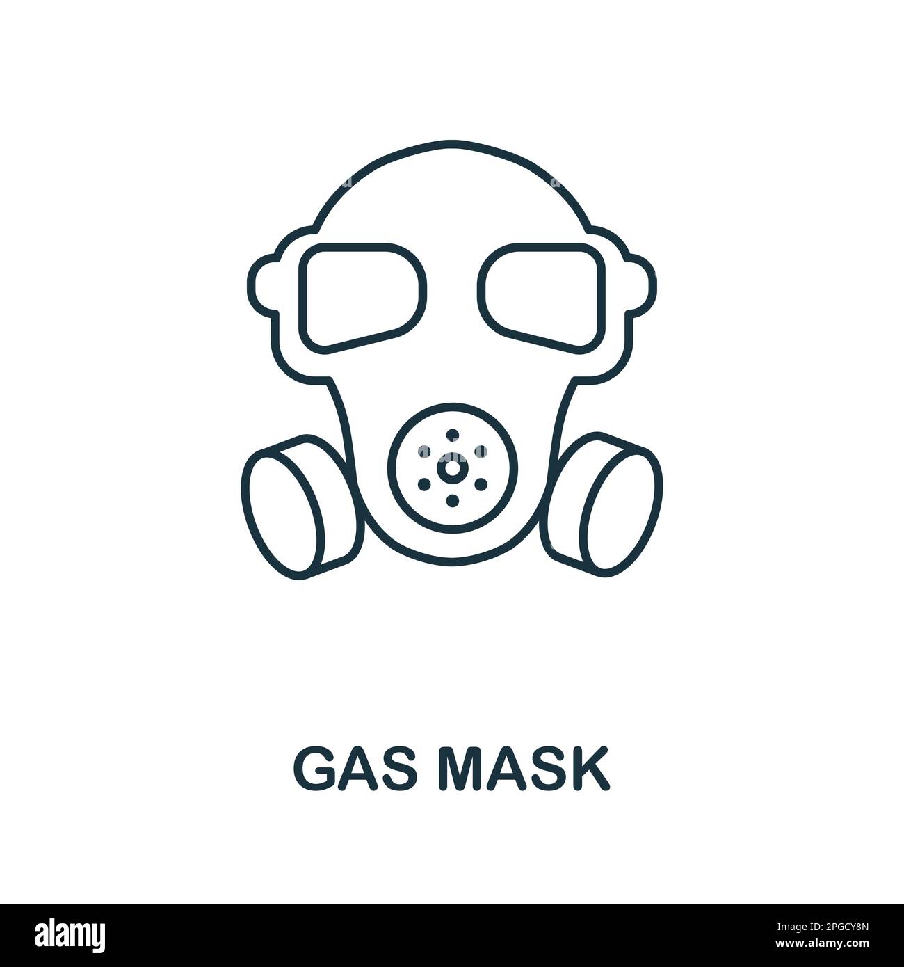 Icône de ligne de masque de gaz. Icône monochrome de contour simple masque de gaz pour modèles, web design et infographies Illustration de Vecteur