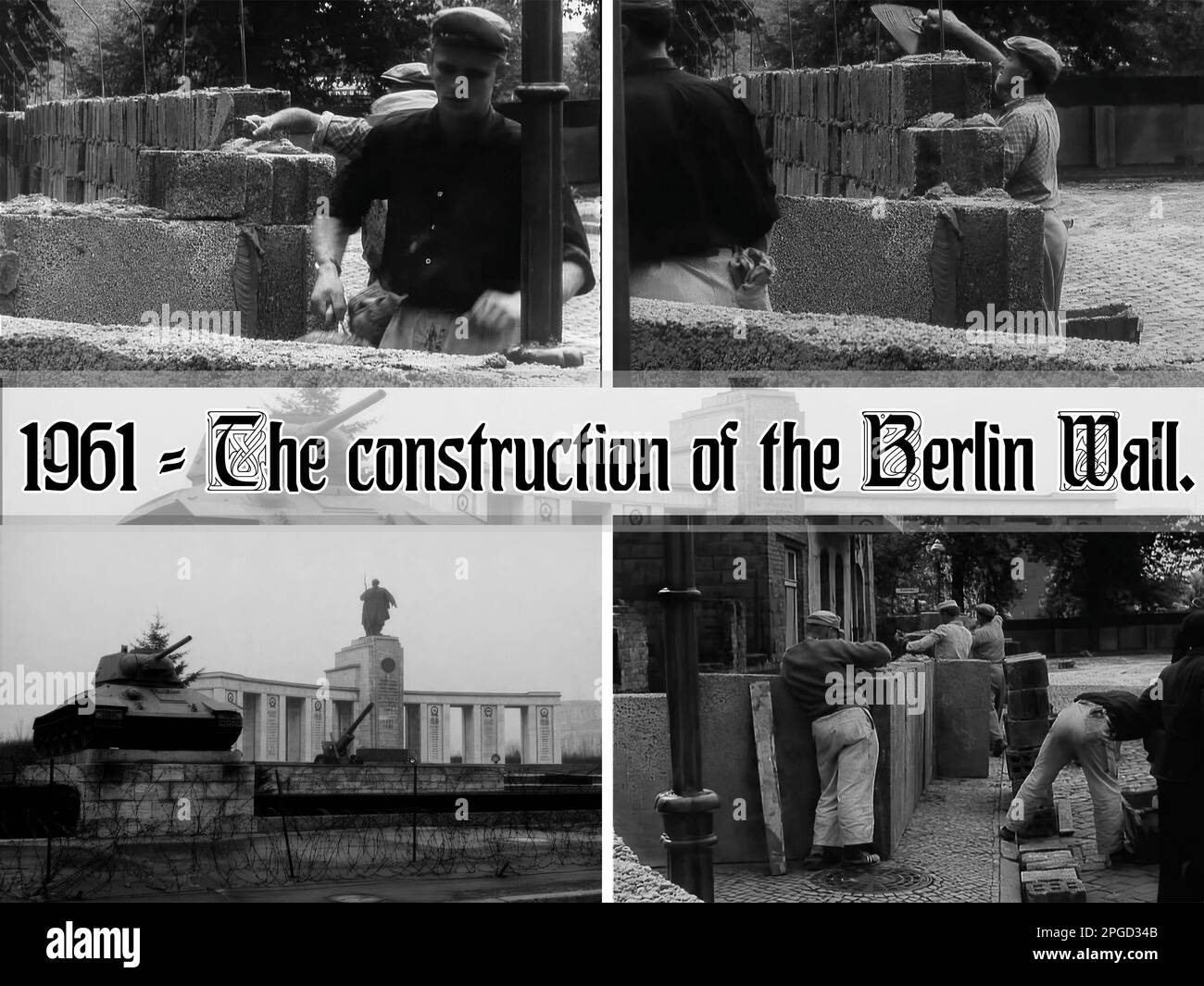 1961, le mur de Berlin (Allemagne) pendant sa construction Banque D'Images