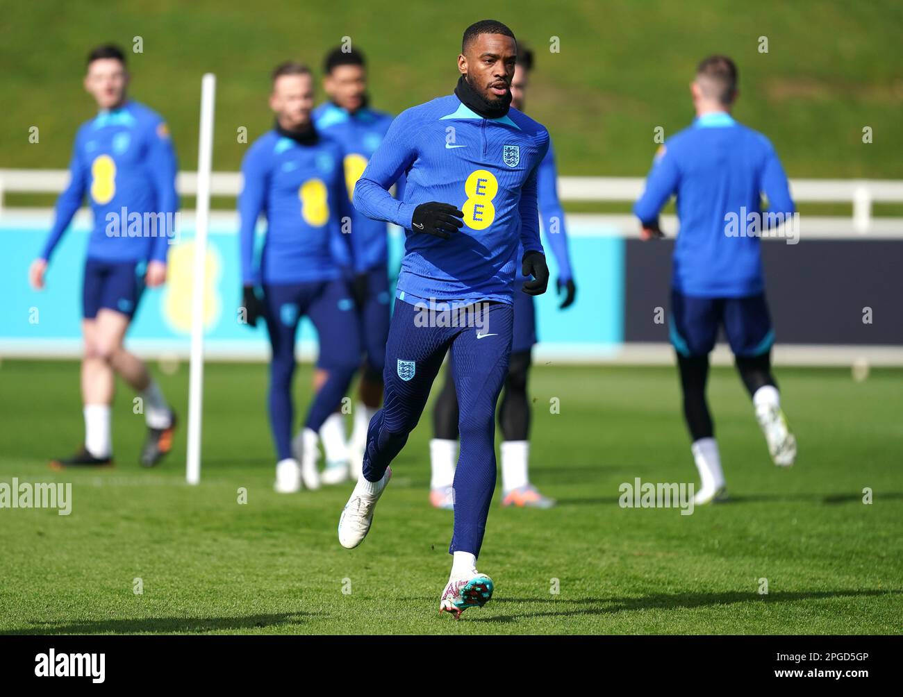 Ivan Toney, en Angleterre, pendant une séance d'entraînement à St. George's Park, Burton Upon Trent. Date de la photo: Mercredi 22 mars 2023. Banque D'Images