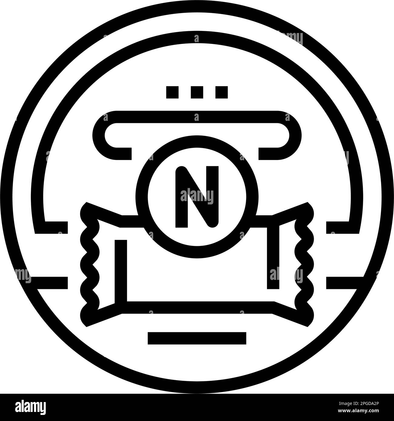 illustration vectorielle de la ligne de la poche de nicotine de snus Illustration de Vecteur