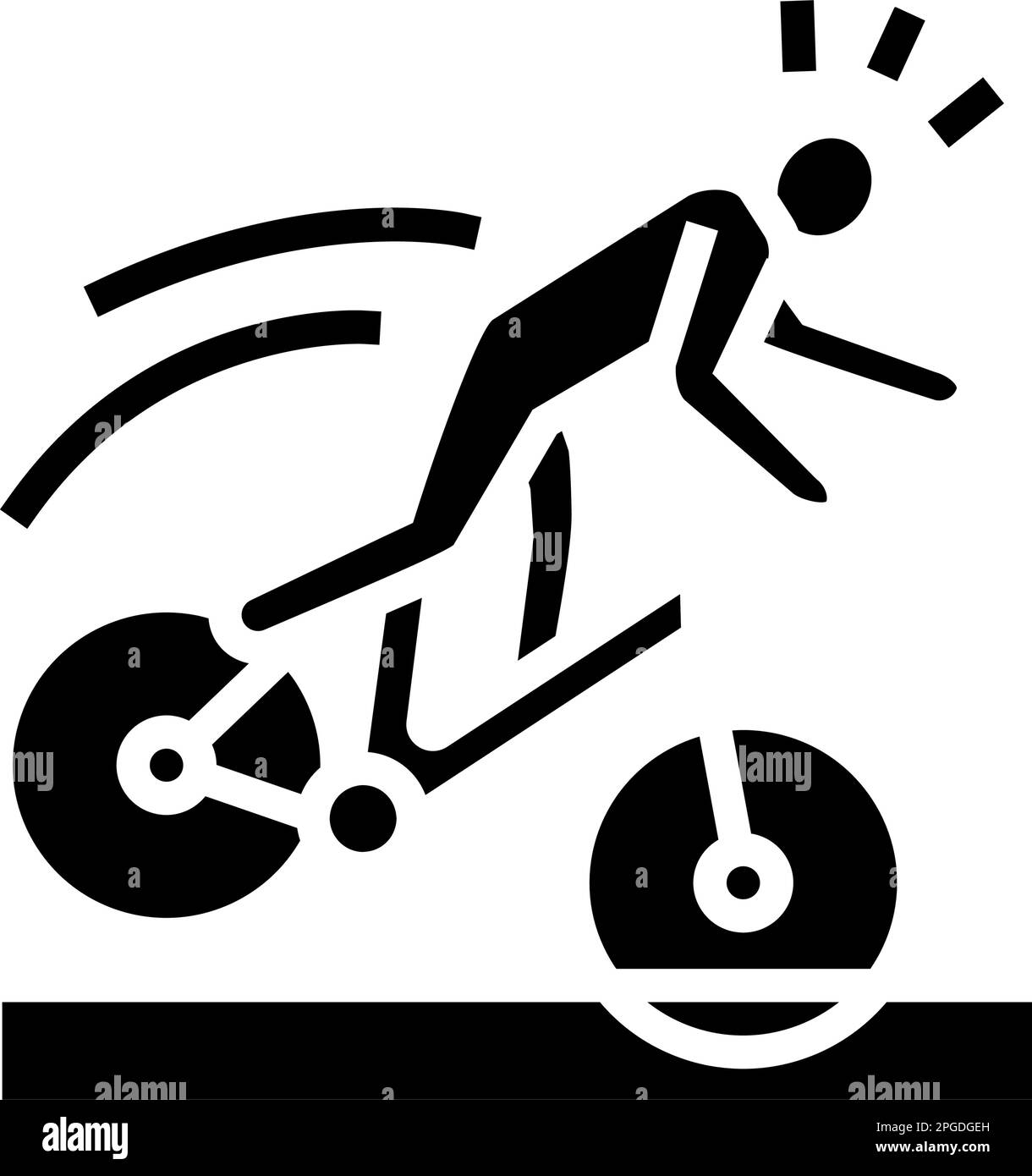 automne vélo homme accident glyphe icône illustration vectorielle Illustration de Vecteur