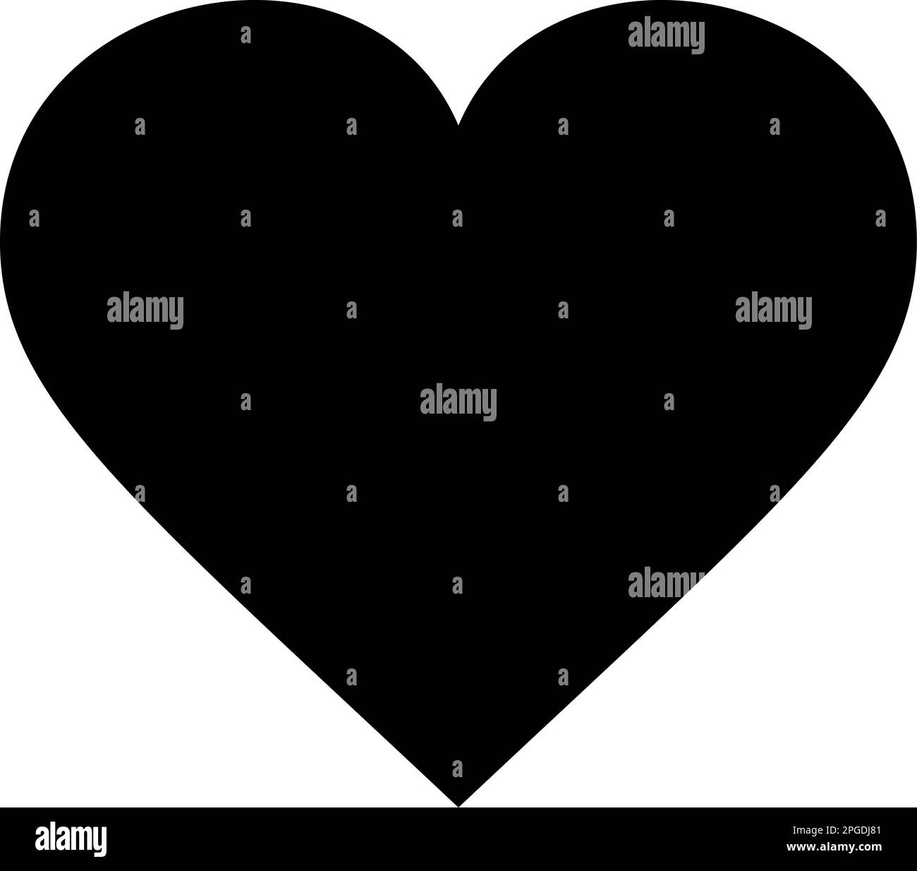 Icône en forme de coeur vectoriel noir comme concept d'amour, design plat Illustration de Vecteur