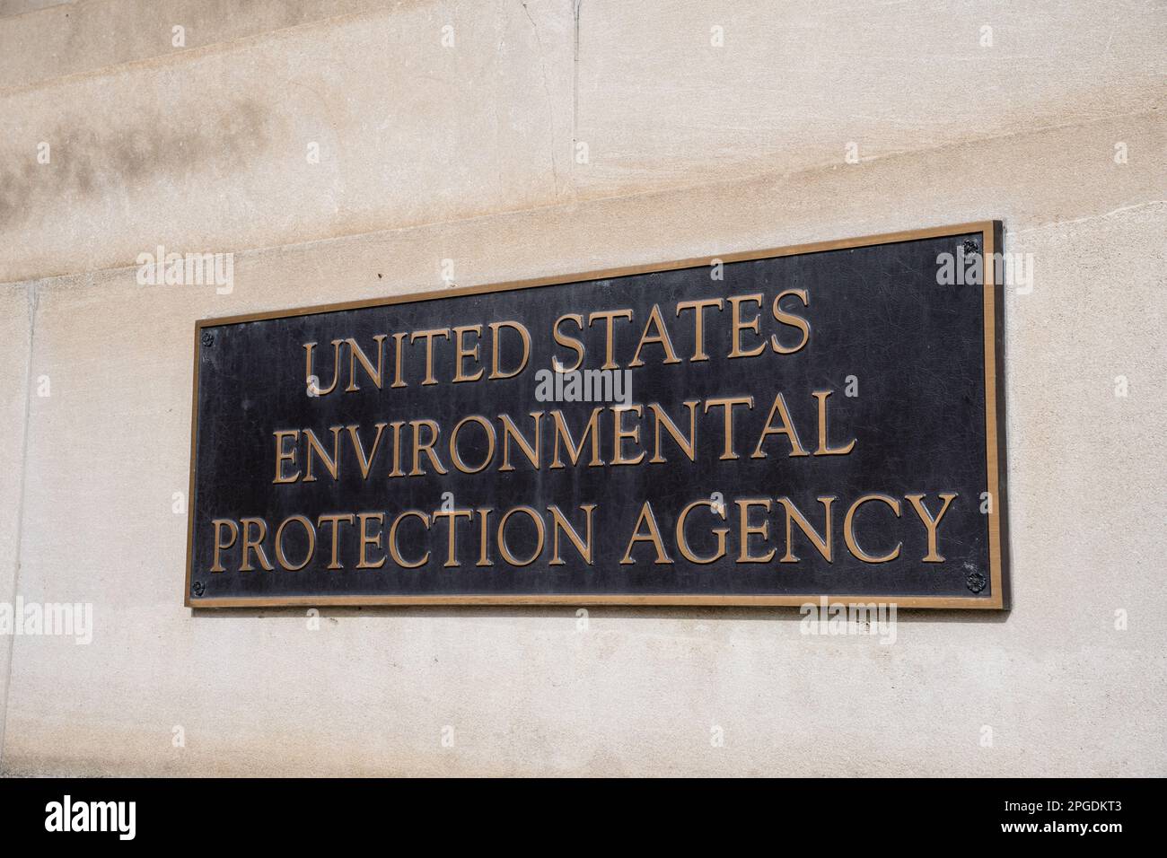 Signez à la United States Environmental protection Agency à Washington, DC Banque D'Images