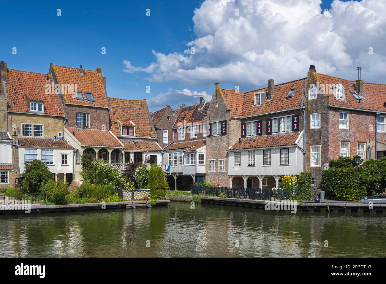 Vieille ville historique près du vieux port, Enkhuizen, Nord de la Hollande, pays-Bas, Europe Banque D'Images