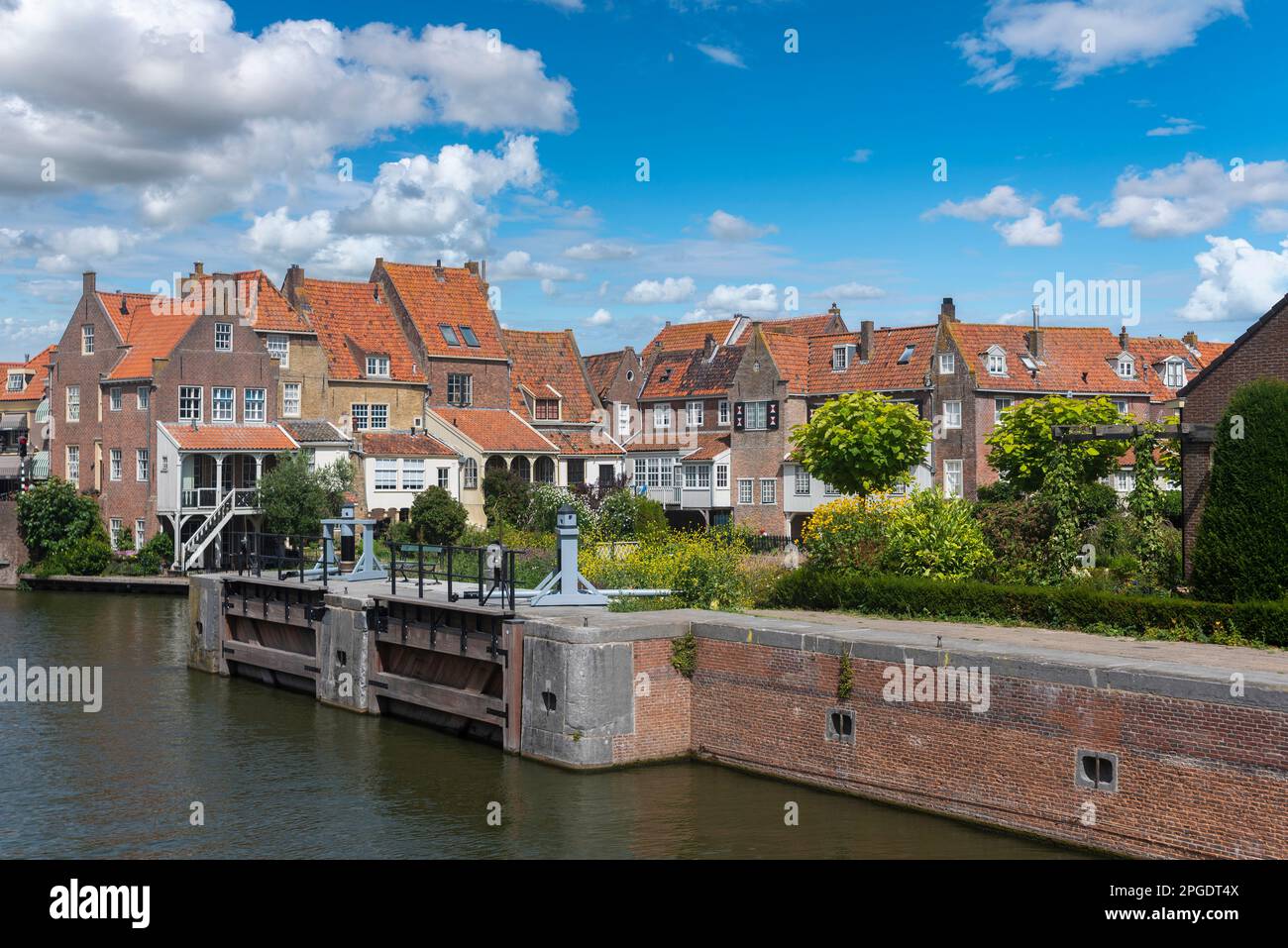 Vieille ville historique près du vieux port, Enkhuizen, Nord de la Hollande, pays-Bas, Europe Banque D'Images