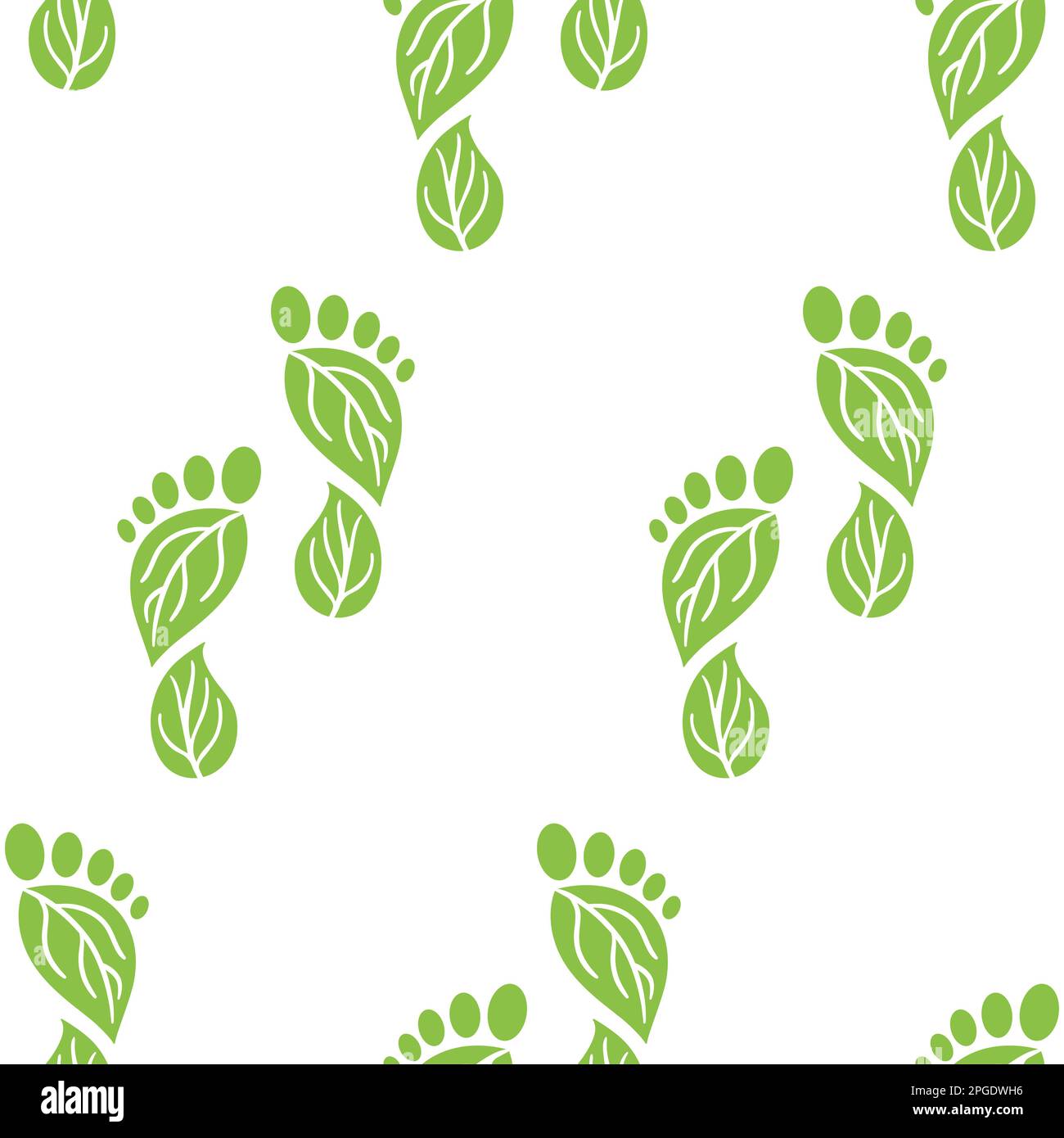 Motif transparent des icônes d'empreinte carbone. CO2 symboles d'empreinte écologique avec des feuilles vertes. Émissions de gaz à effet de serre. Environnement et climat cha Illustration de Vecteur