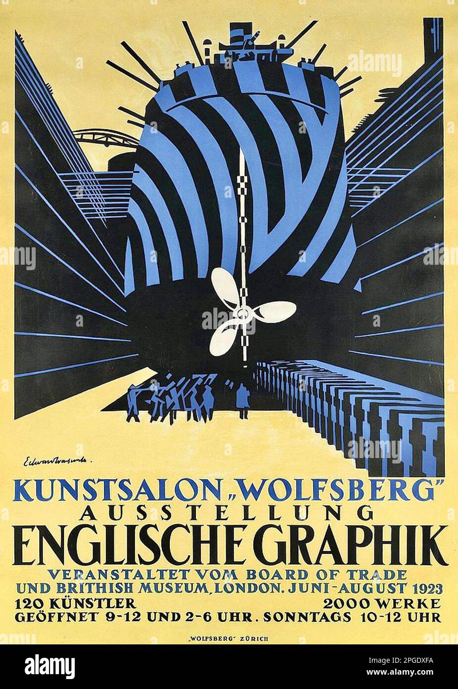 Edward Wadsworth - Art graphique anglais - 1923 Banque D'Images