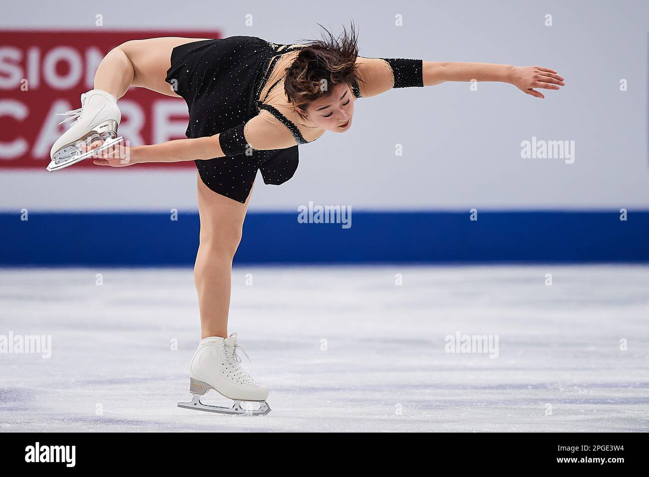 Saitama, Japon. 22nd mars 2023. Sakamoto Kaori, du Japon, se produit pendant le programme féminin Short aux Championnats de patinage artistique Wrold de l'UIP à Saitama Super Arena à Saitama, au Japon, en 22 mars 2023. Crédit: Pablo Morano/Xinhua/Alay Live News Banque D'Images
