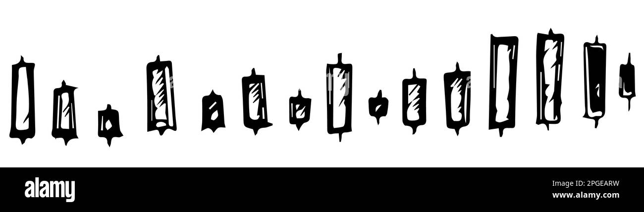 Marqueurs économiques du marché des devises, actions, crypto-actifs. Illustration de Vecteur