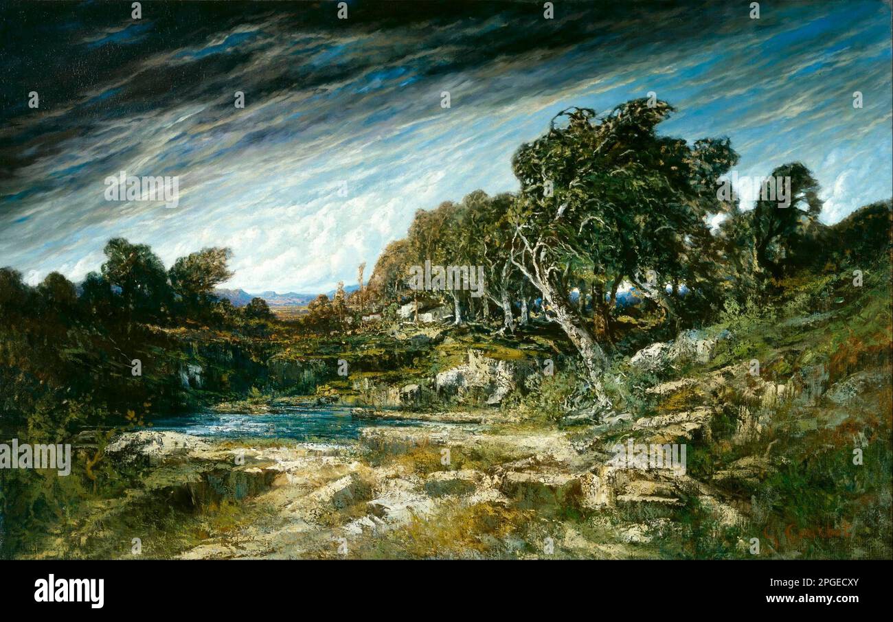 La rafale du vent vers 1865 par Gustave Courbet Banque D'Images