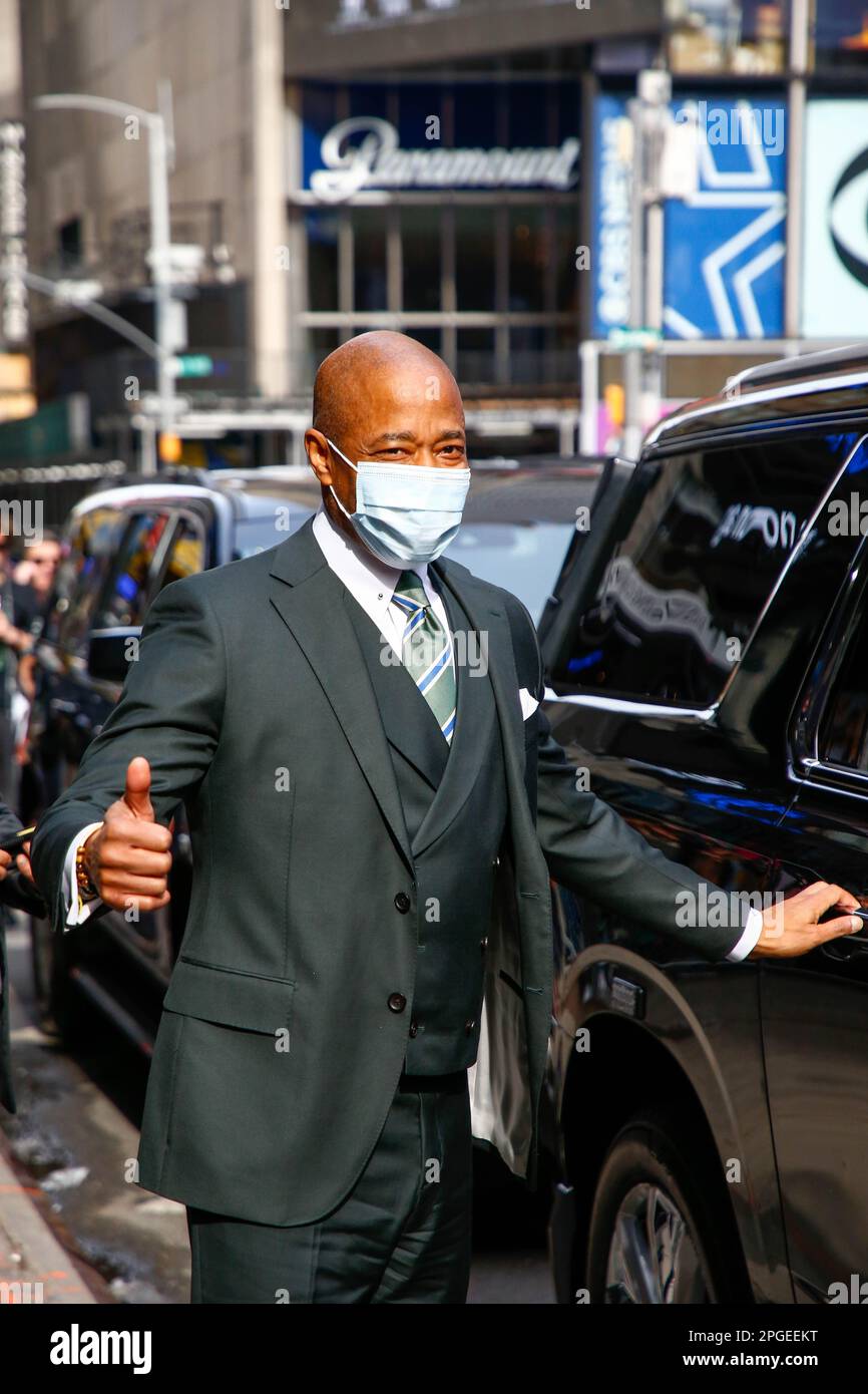 Le maire de New York, Eric Adams, arrive au spectacle « Good Morning America » sur 22 mars 2023 à New York. Credit: Brésil photo Press/Alamy Live News Banque D'Images