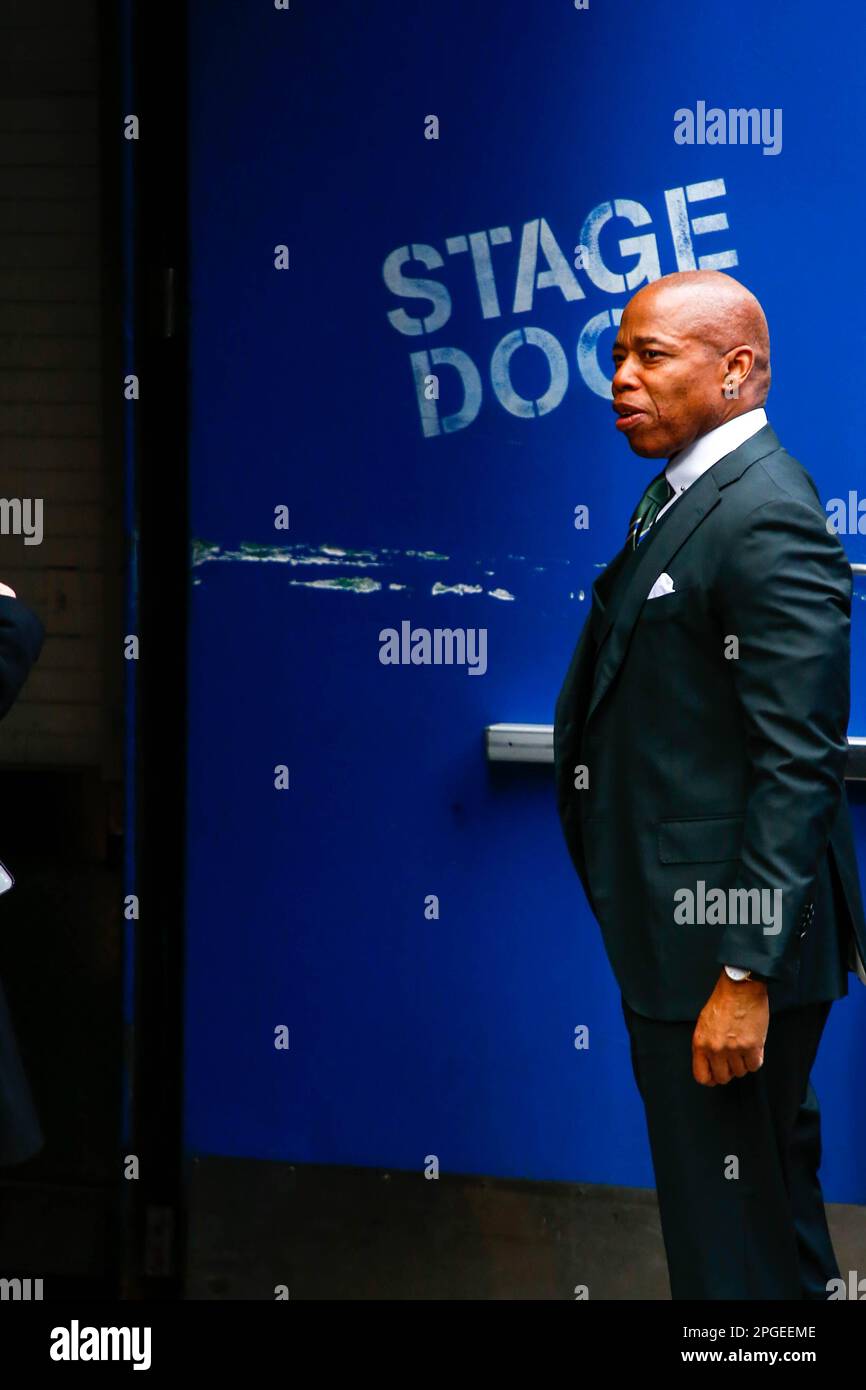 Le maire de New York, Eric Adams, arrive au spectacle « Good Morning America » sur 22 mars 2023 à New York. Credit: Brésil photo Press/Alamy Live News Banque D'Images