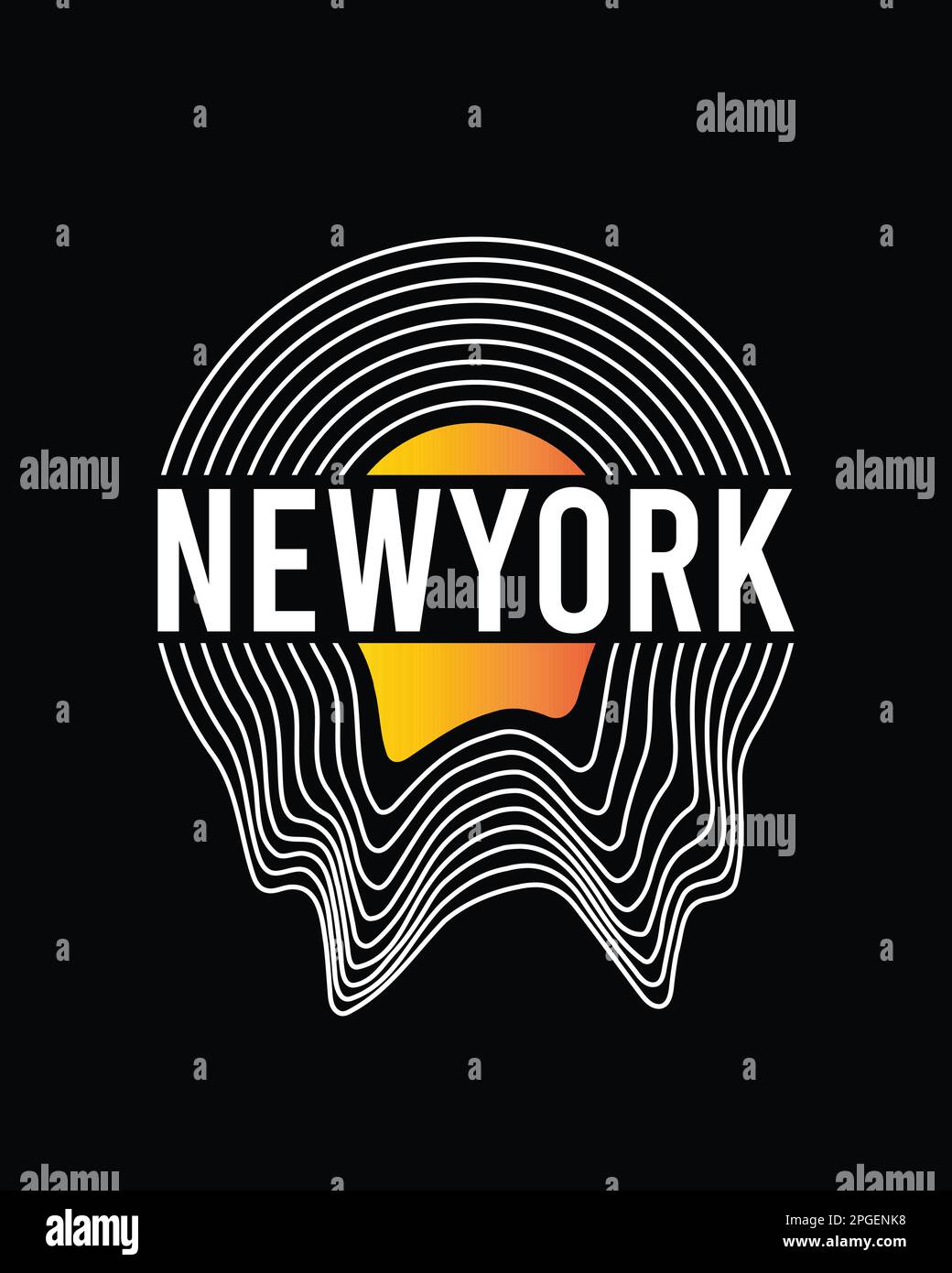 New York rétro rond urbain vintage bande graphique vecteur t-shirt design Illustration de Vecteur