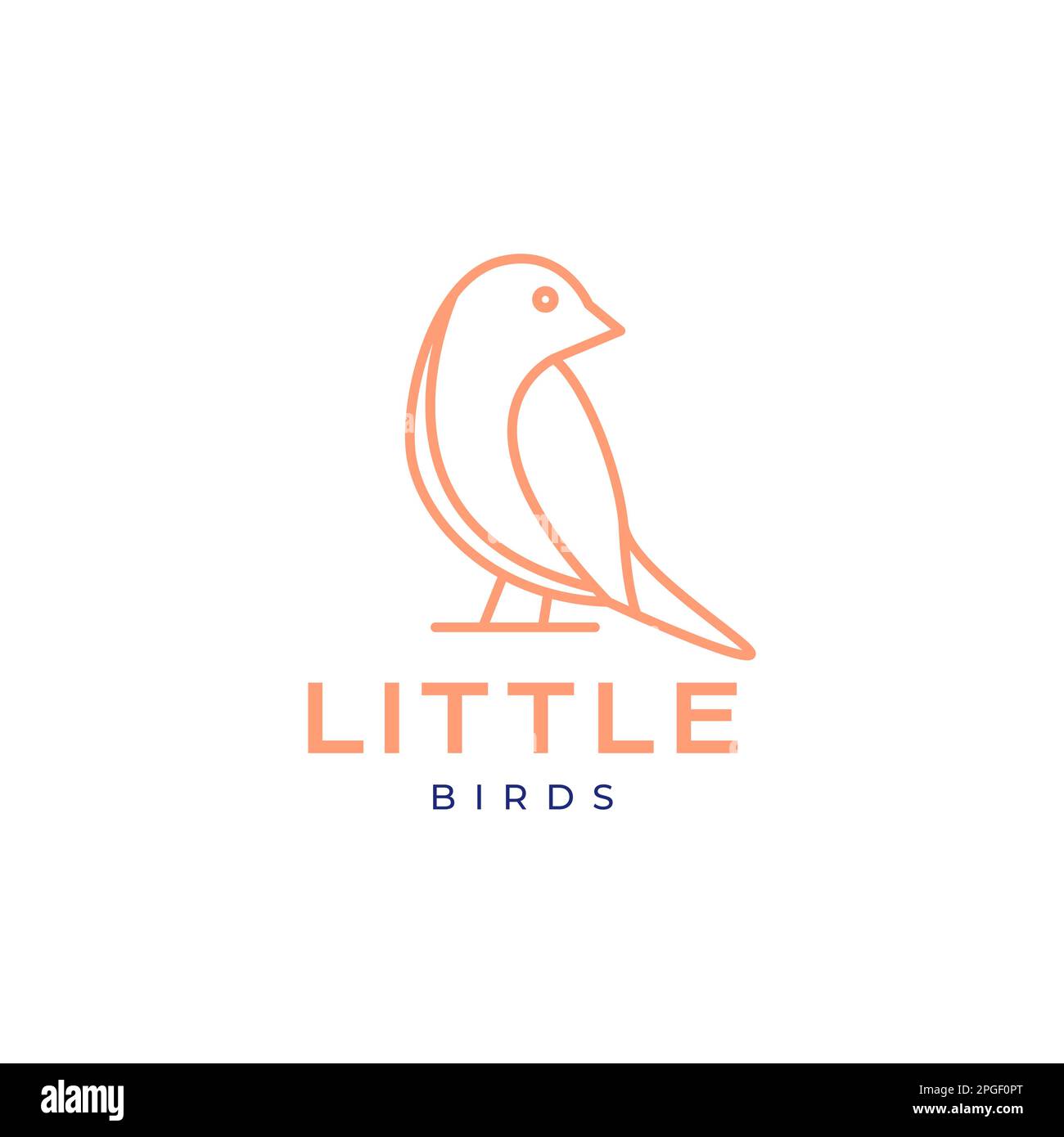 oiseau petite ligne canari moderne minimaliste simple logo design vecteur Illustration de Vecteur