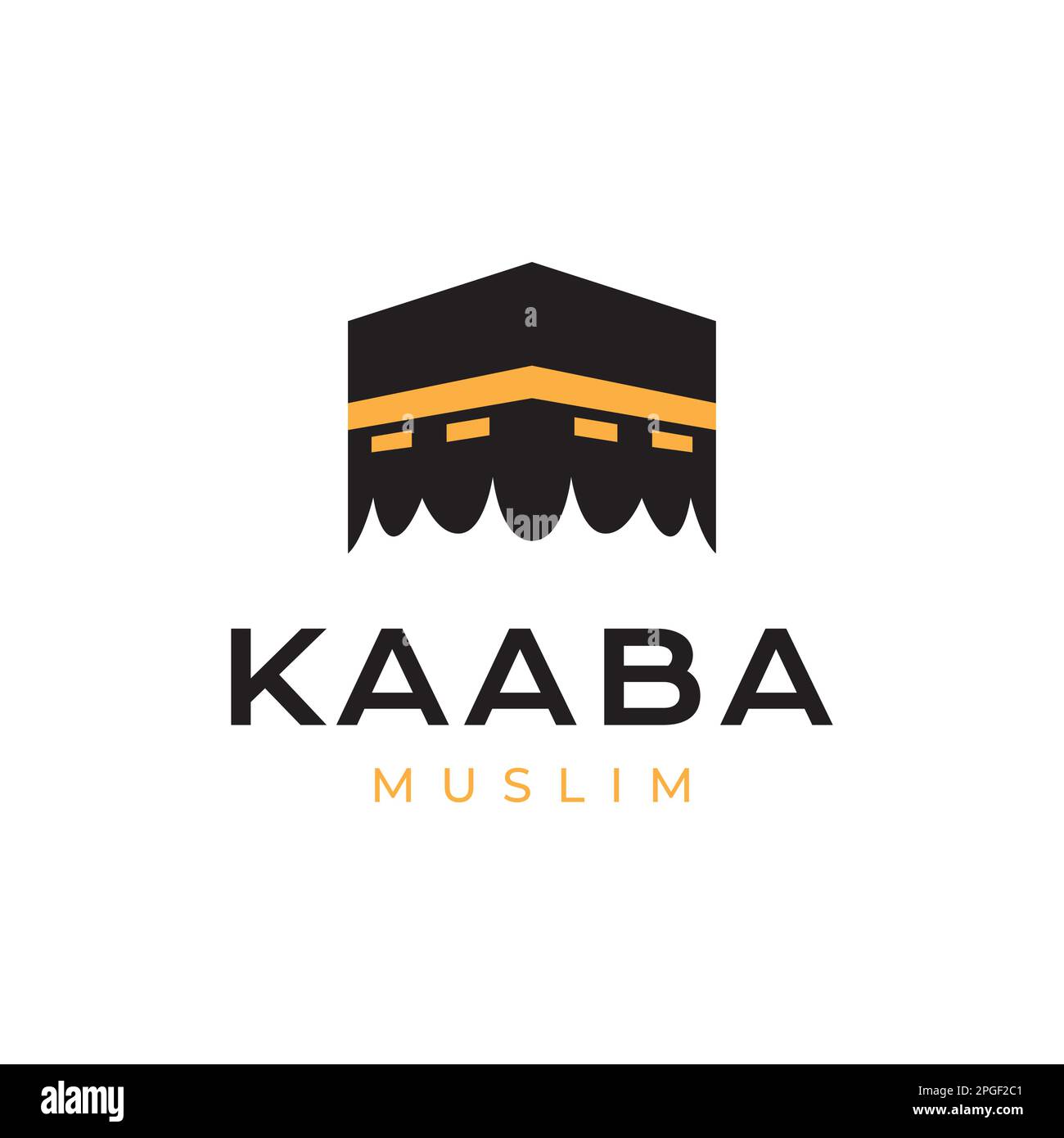 kaaba place dream musulman prier minimum logo design vecteur Illustration de Vecteur