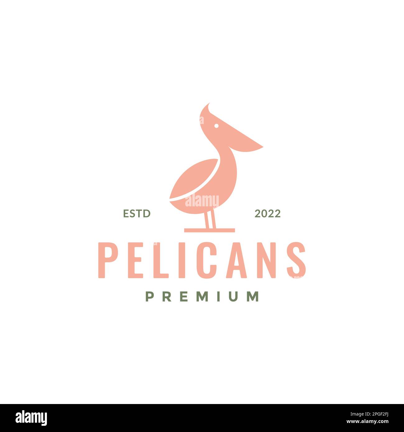 oiseau pelican grand beak lac poisson minimal moderne logo design vecteur Illustration de Vecteur