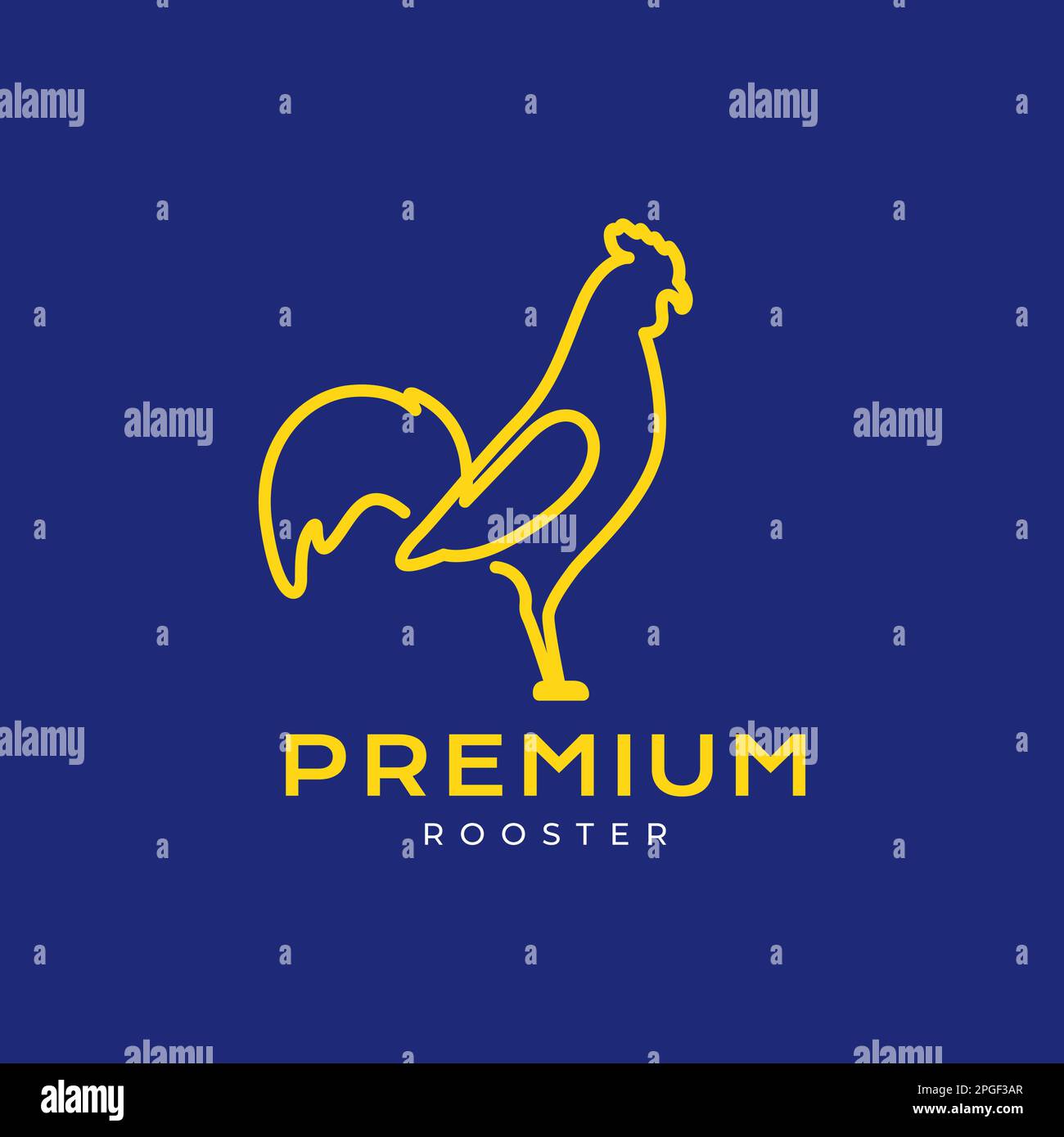 poulet rôti animal ligne continue art moderne minimaliste logo design vecteur Illustration de Vecteur