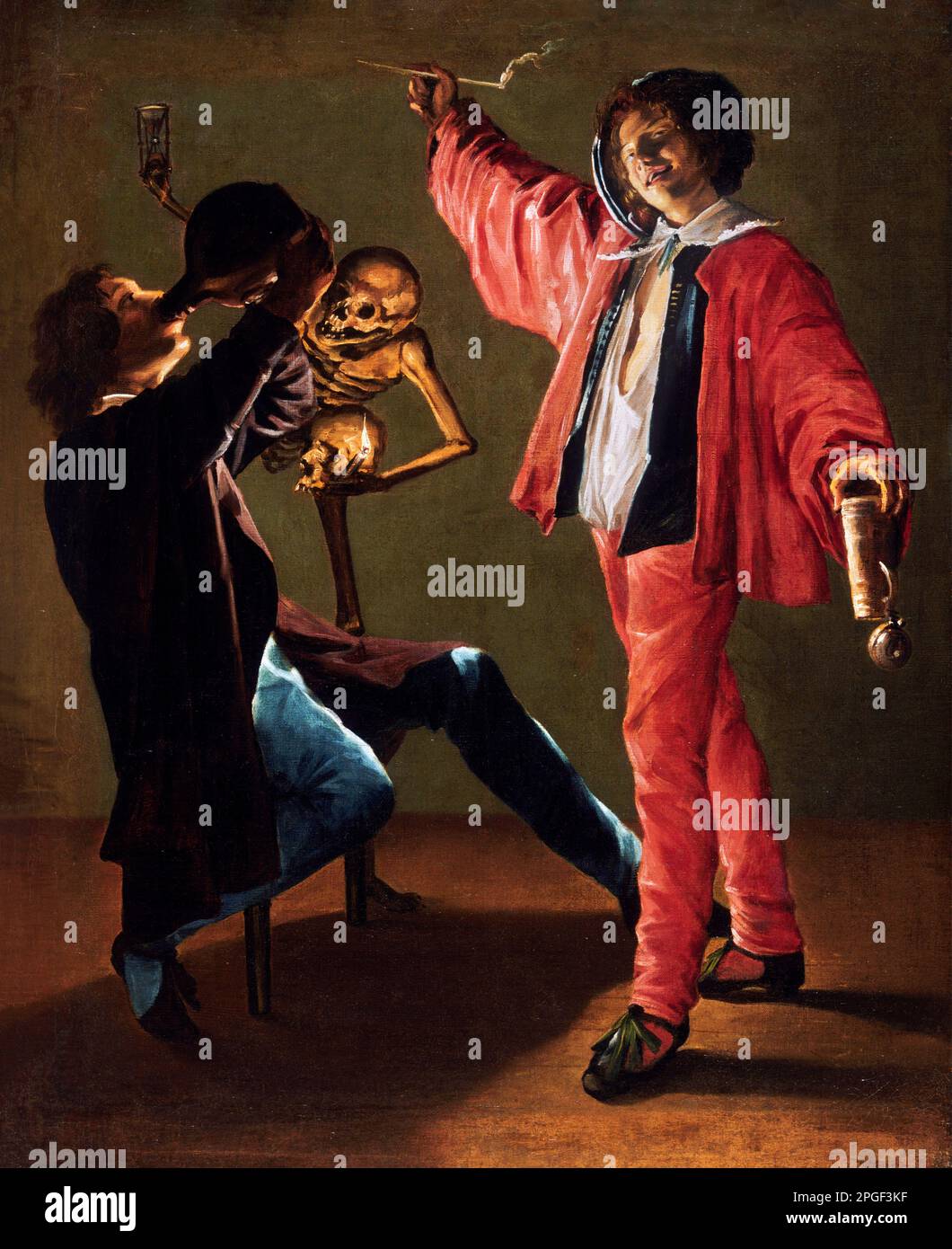 The Last Drop (The gay cavalier) par Judith Leyster, peintre néerlandaise de l'âge d'or (également Leijster; 1609-1660), huile sur toile, vers 1639 Banque D'Images