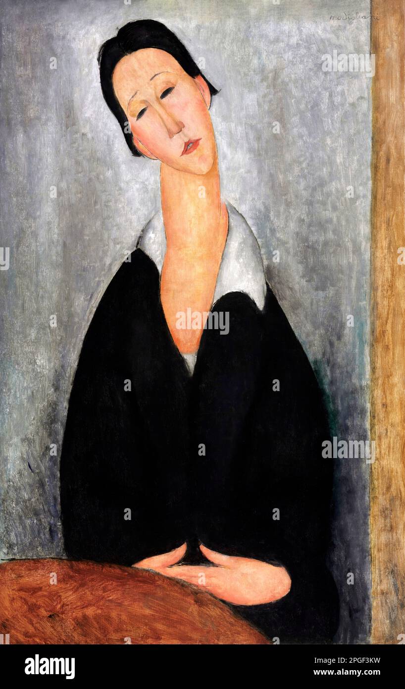 Modigliani. Portrait d'une femme polonaise par Amedeo Clemente Modigliani (1884-1920), huile sur toile, 1919 Banque D'Images