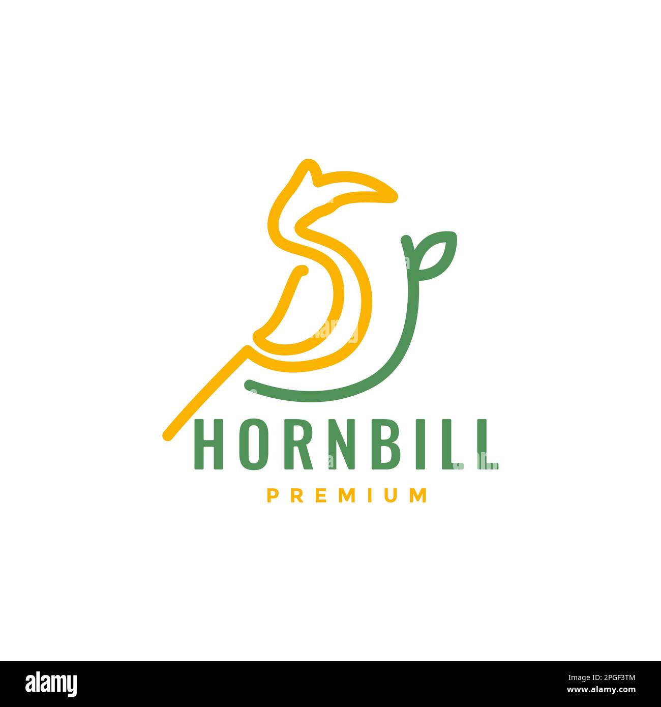 beauté oiseau grand bec charme perchée moderne minimaliste coloré logo design vecteur Illustration de Vecteur