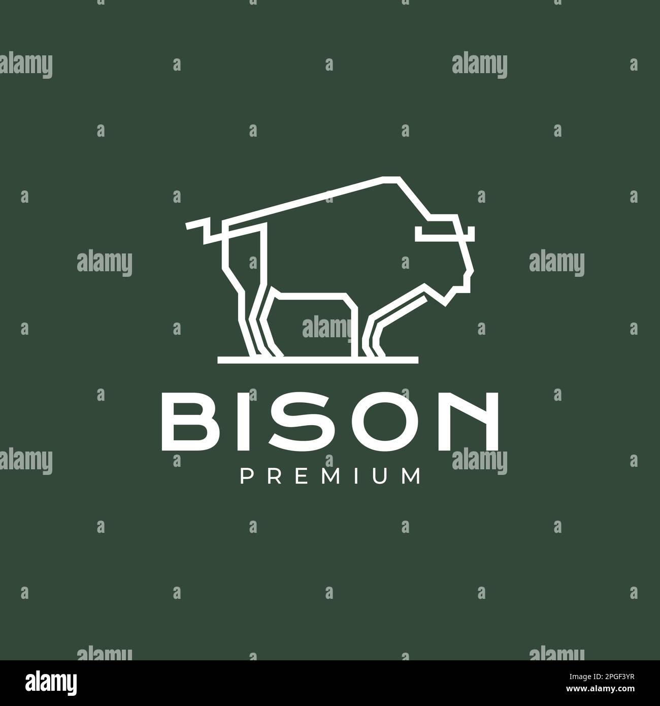 faune animal forte bison moderne minimaliste logo vecteur Illustration de Vecteur