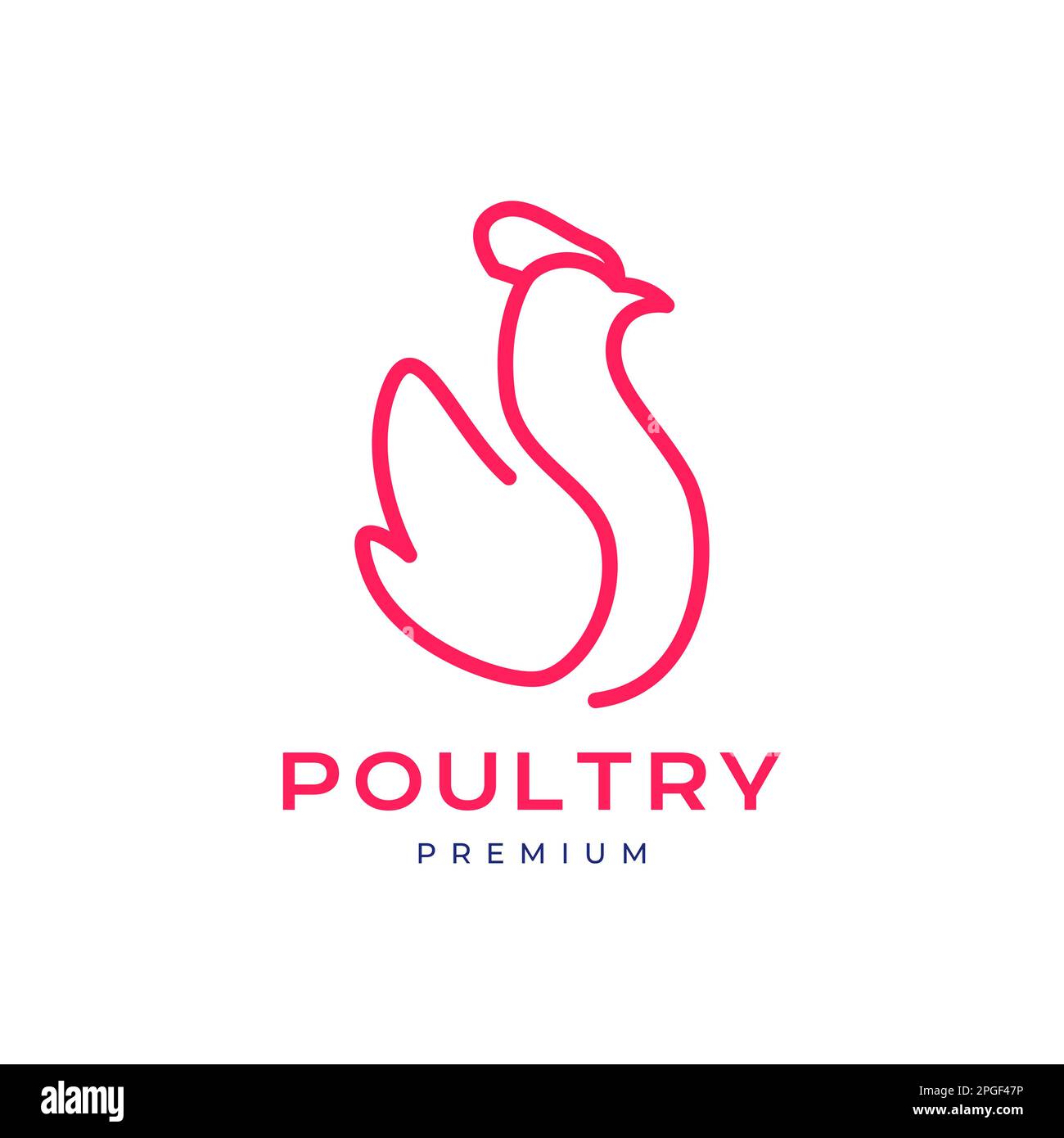 volaille poulet poule viande oeuf unique ligne art moderne logo design vecteur Illustration de Vecteur