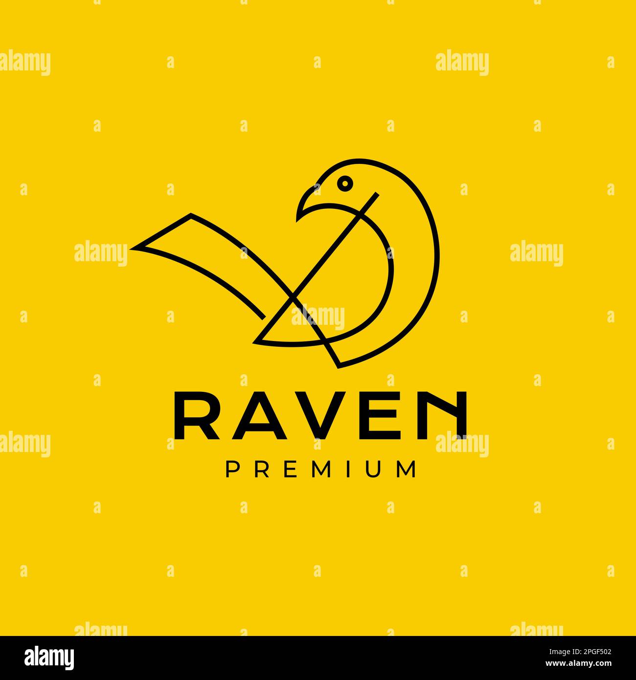 corbeau corneilles oiseau ligne géométrique minimaliste moderne logo design vecteur Illustration de Vecteur